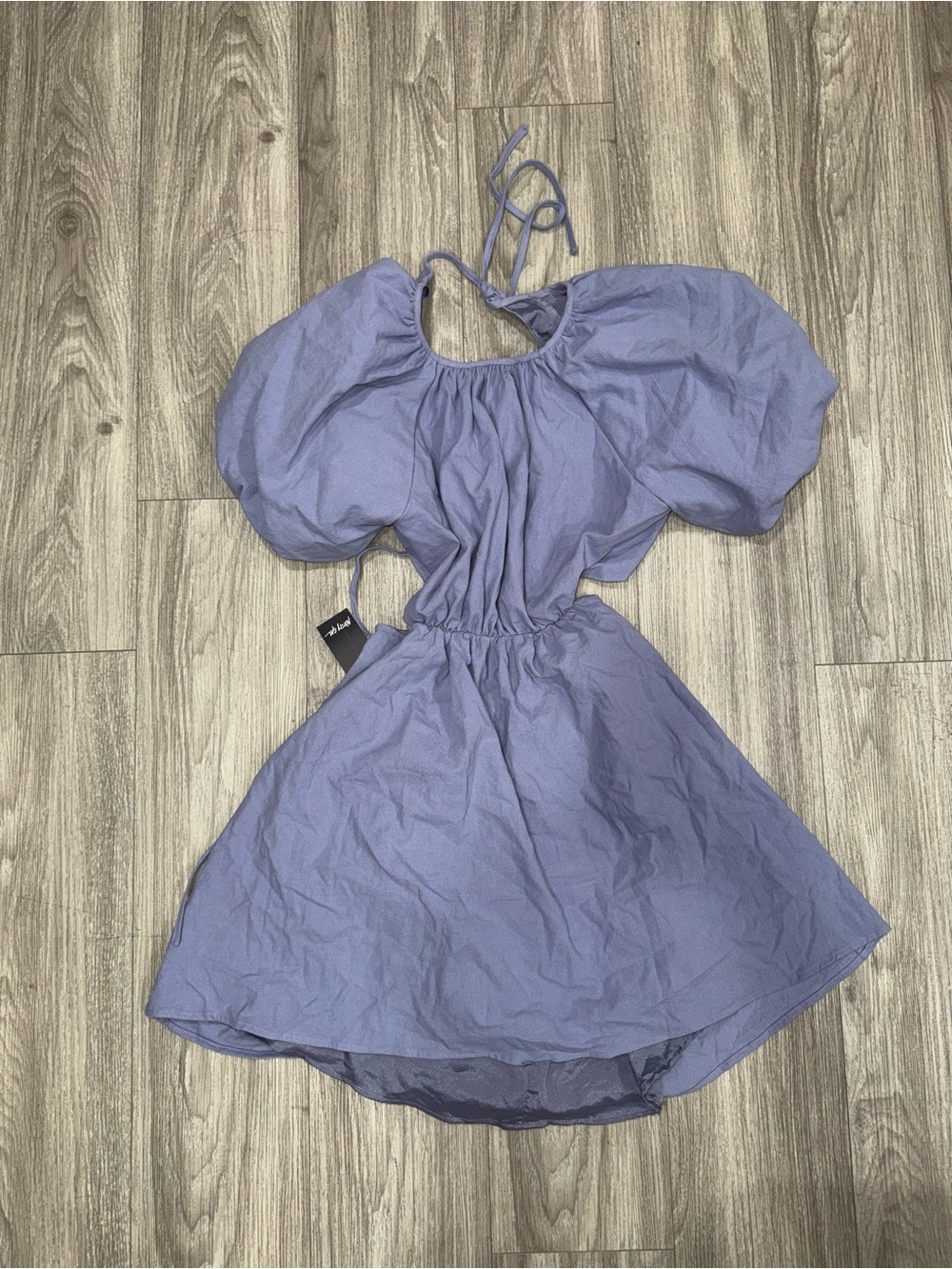 Nasty Gal Lilac Puff-Sleeve Halter Dress for Kids
